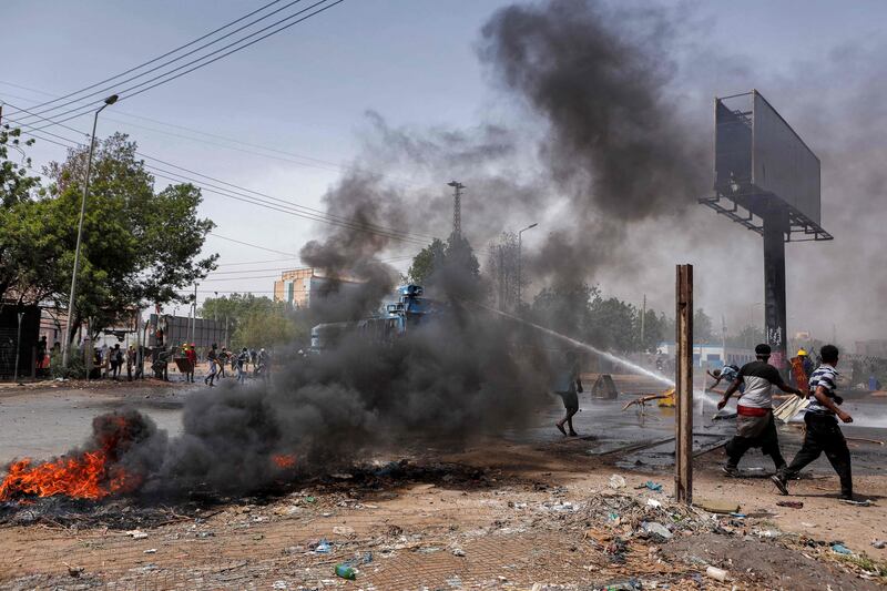 Violence flares in the centre of Khartoum. AFP