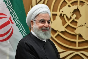 Iranian President Hassan Rouhani at UNGA. Angela Weiss / AFP