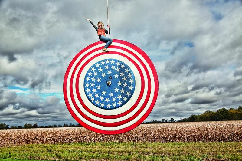 In a spin: The record for the world’s largest yo-yo goes to Beth Johnson, from Ohio, US, who built the giant toy, which measures 3.65 metres in diameter and weighs 2,095kg. The fully functional yo-yo took a year-and-a-half to complete. Kevin Scott Ramos / Guinness World Records