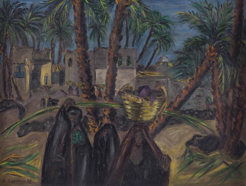 Ezba’ 1953 oil on board by Inji Efflatoun (Egypt 1924 – 1989) Courtesy: Barjeel Art Foundation