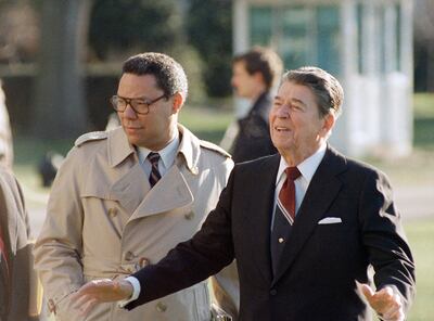Then US president Ronald Reagan at the White House in Washington in. AP Photo