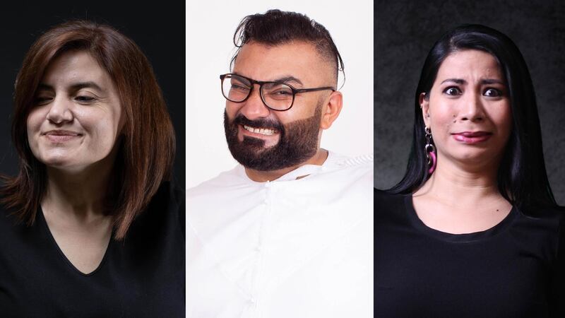 Eman Khalouf, Ali Al Sayed and Imah Dumagay. Courtesy: Dubai Comedy Festival
