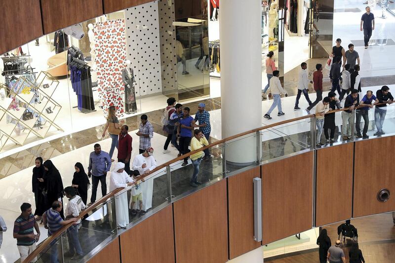 DUBAI , UNITED ARAB EMIRATES , JUNE 16 – 2018 :- People doing shopping and spending their time with family and friends on Eid Al Fitr holiday at Dubai Mall in Dubai.  ( Pawan Singh / The National )  For News. Story by Patrick