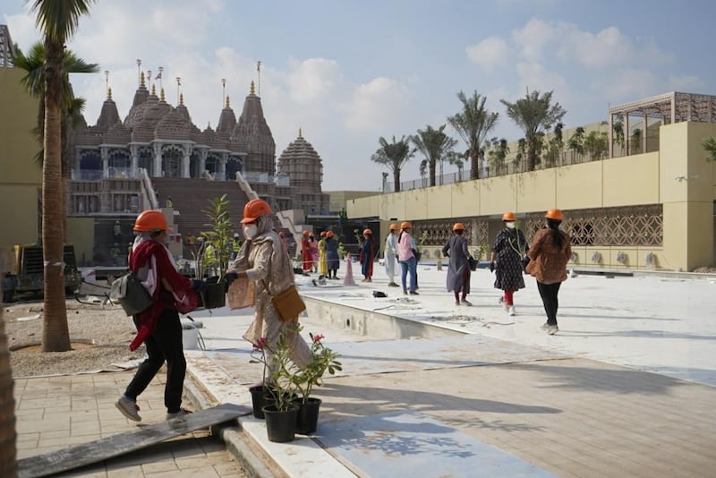 The temple will hold about 2,000 worshippers with the capacity to welcome more than 40,000 people daily during religious festivals. Photo: BAPS Hindu Mandir