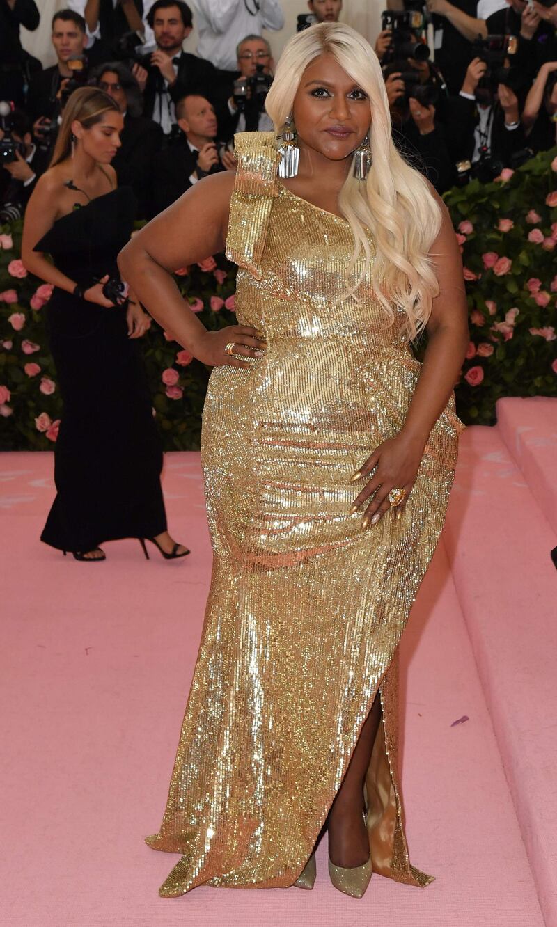 Actress Mindy Kaling arrives at the 2019 Met Gala in New York on May 6. AFP