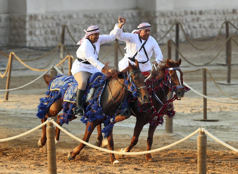 Abu Dhabi, United Arab Emirates - December 03, 2019: More than 100 tribes take part in the March of the Union. Tuesday, December 3rd, 2019. Zayed Heritage Fest, Abu Dhabi. Chris Whiteoak / The National