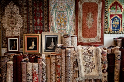 Abu Dhabi - June 16, 2010: Persian Carpets and Antiques Exhibition in Marina Mall. Lauren Lancaster / The National