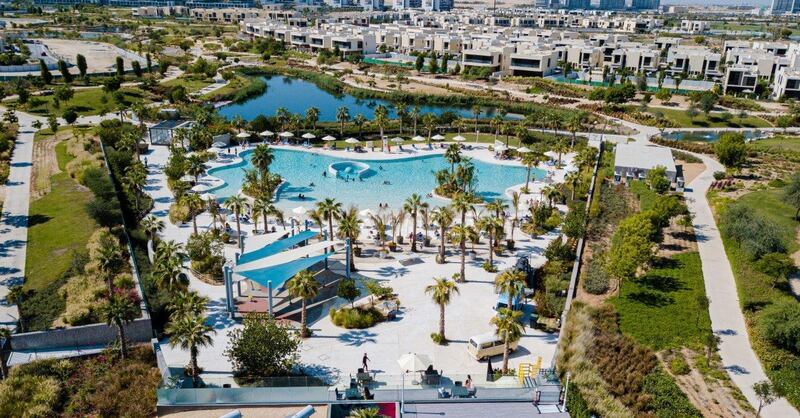 A wave pool built at Damac Properties' Damac Hills development. The company booked Dh1.11bn of sales in the first quarter of 2021. Courtesy of Damac