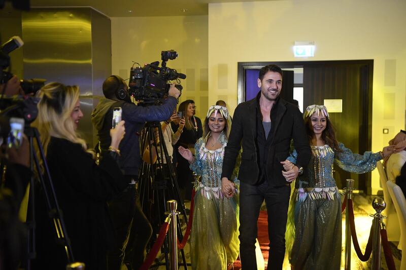 Egyptian actor Ahmed Ezz arrives to a press conference in Riyadh, Saudi Arabia, to discuss the Arabic stage adaption of the Disney classic 'Aladdin'. Yahya Al Bargi