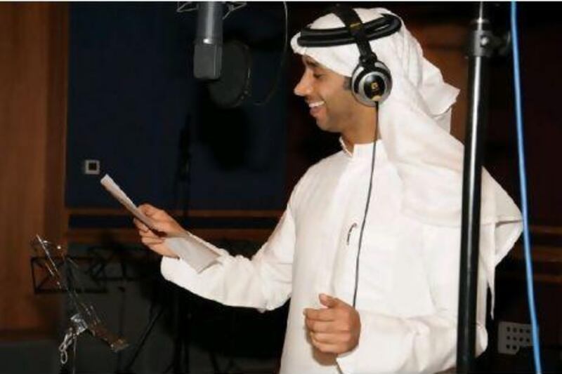 Fayez Al Saeed recording the song 'Tomorrow' for the Bokra Project.