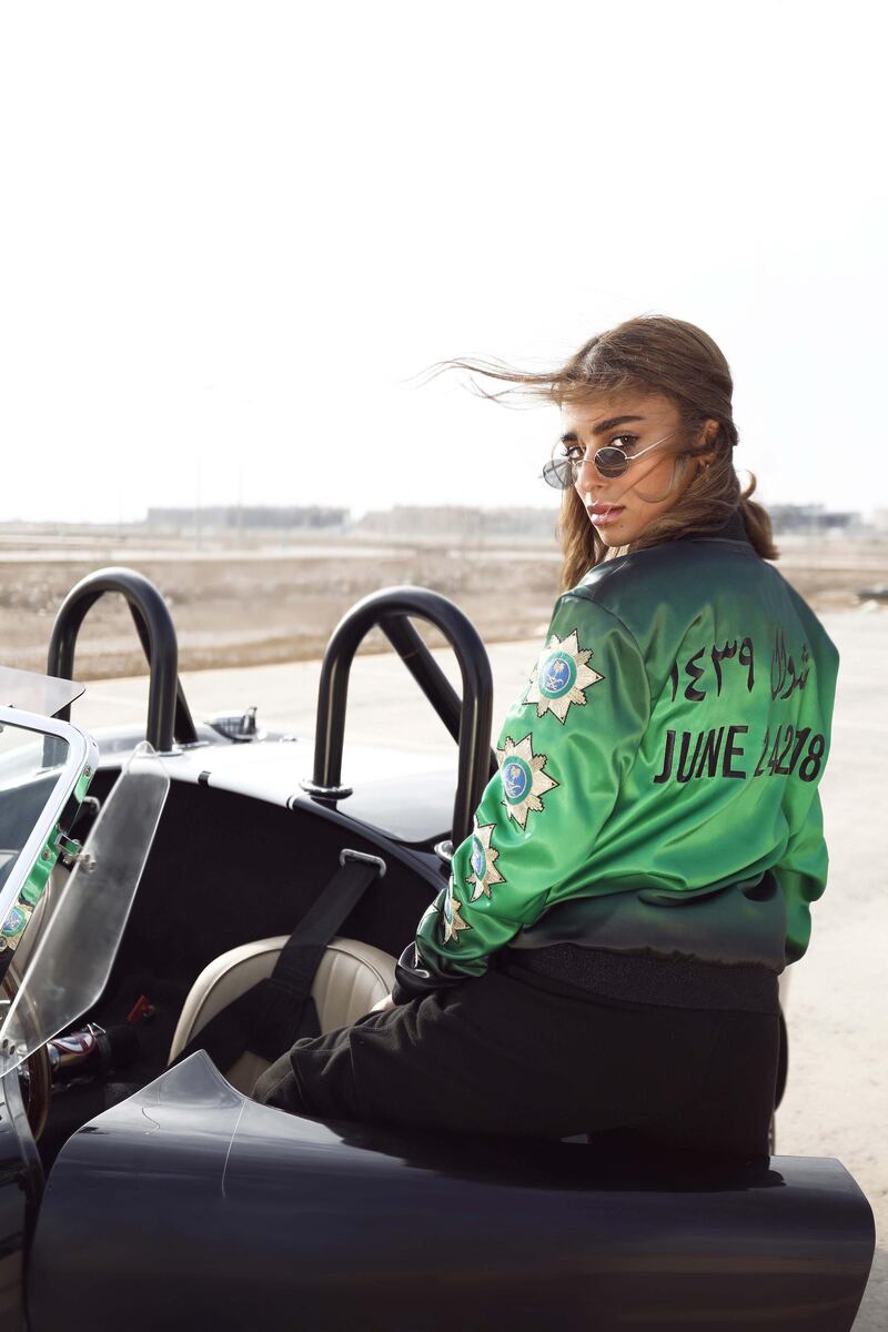 Jory Al Maimam is a lifestyle blogger, who starred in the women driving campaign of Saudi streetwear brand,  Hindamme. Her distinct look and local appeal is a true testament to the diverse faces of Saudi women. Photo by Ekleel Al Faris / courtesy of Hindamme