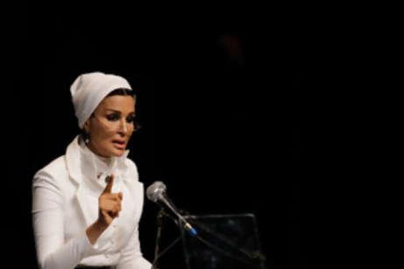 Sheikha Mozah bint Nasser Al Missned warned that the second goal, of universal primary education everywhere, would not be reached until 2040 at current rates of progress.
