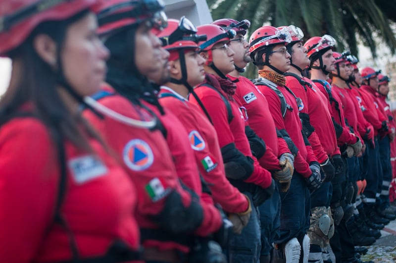 Los Topos, the Moles in English, receive special training and co-operate with the Mexican fire and health services, as well as international search and rescue organisations. Photo: Topos