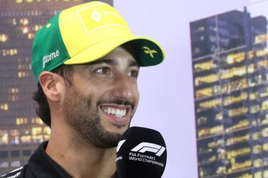 Renault's Daniel Ricciardo during a press conference at the Australian Grand Prix prior to the race's cancellation. Reuters