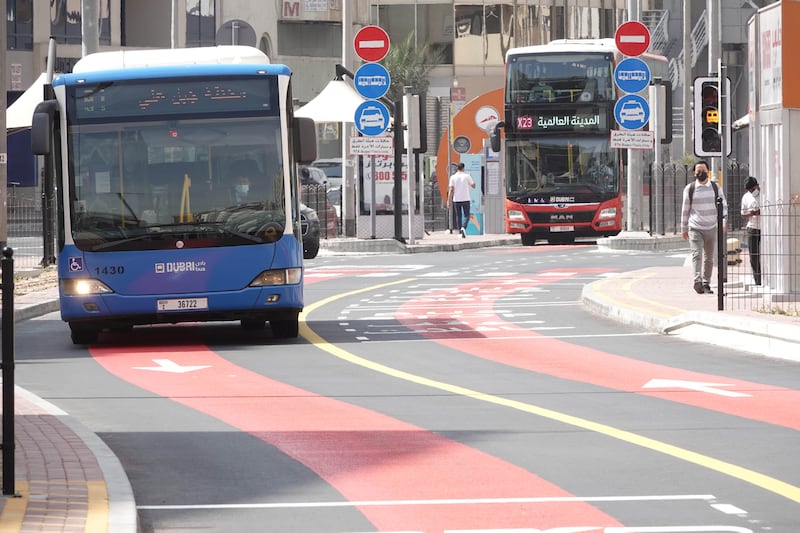Dubai's Roads and Transport Authority plans to significantly expand the network of dedicated bus and taxi lanes. Photo: RTA