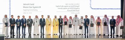 Aramco signing ceremony for Jafurah II contracts in Dhahran, Saudi Arabia. Photo: Aramco