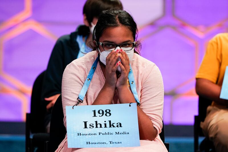 Ishika Varipilli from Spring, Texas, waits to compete. AP