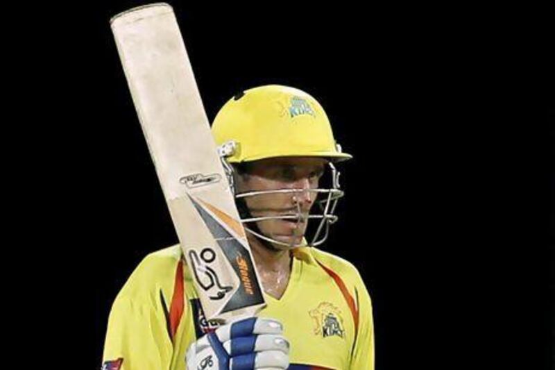File picture of Chennai Super Kings' Michael Hussey, whose 88 proved better than Shane Watson's 101. AP Photo