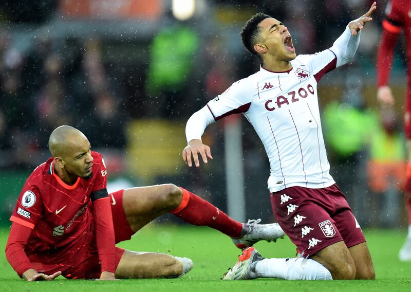 Fabinho - 7: The Brazilian was in control for most of the game. Villa’s late spell of pressure forced him out of his comfort zone but he rose to the challenge. EPA