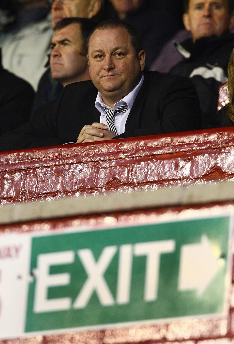 Mike Ashley during a Championship match between Barnsley and Newcastle United at Oakwell on December 12, 2009. Getty