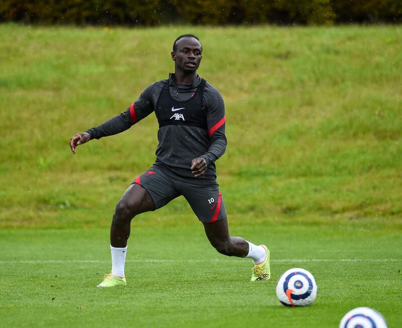 KIRKBY, ENGLAND - MAY 21: (THE SUN OUT, THE SUN ON SUNDAY OUT) Sadio Mane of Liverpool during a training session at AXA Training Centre on May 21, 2021 in Kirkby, England. (Photo by Andrew Powell/Liverpool FC via Getty Images)
