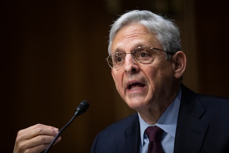 US Attorney General Merrick Garland speaks before a Senate Judiciary Committee hearing in Washington. EPA