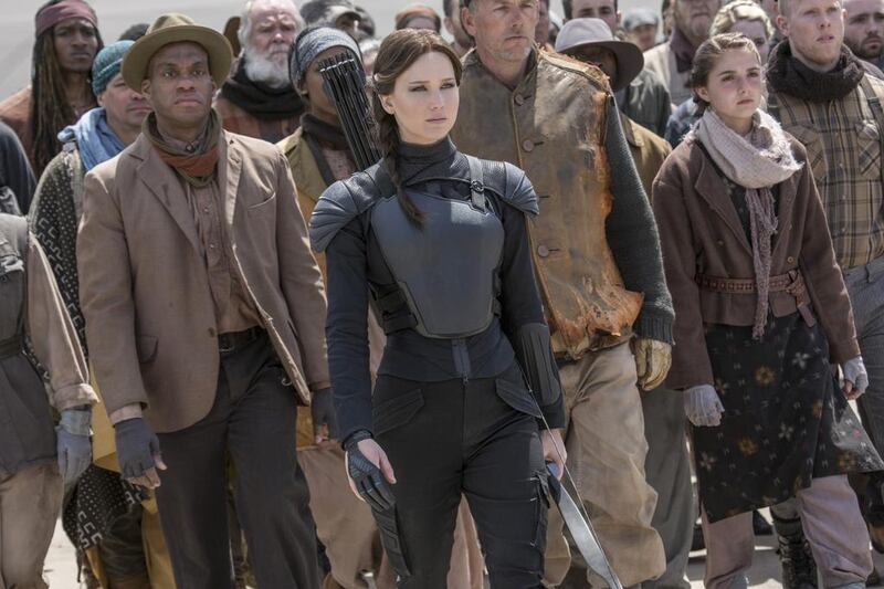 Jennifer Lawrence as Katniss Everdeen in The Hunger Games: Mockingjay Part 2. Murray Close