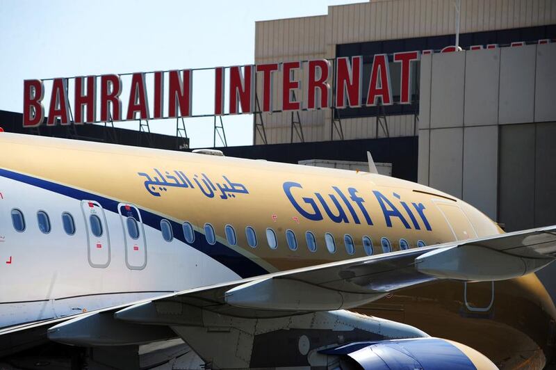 Gulf Air has resumed scheduled flights to Dubai and Abu Dhabi from Bahrain International Airport. Phil Weymouth / Bloomberg