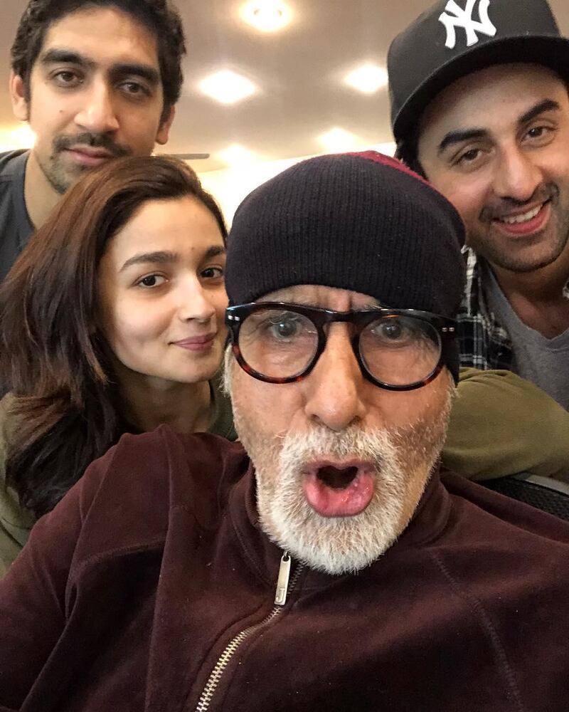 Bachchan shared this photo of himself with the star cast in Bulgaria to his Instagram. 