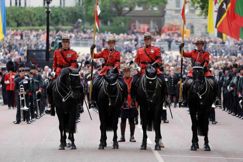 Royal Canadian Mounted Police during the state funeral of Queen Elizabeth II. Getty Images