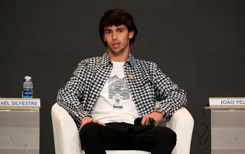 DUBAI, UNITED ARAB EMIRATES, Dec 28 – 2019 :- Joao Felix, Atletico Madrid & Portuguese National Team Player speaking during the 14th Dubai International Sports Conference held at Madinat Jumeirah in Dubai. ( Pawan Singh / The National ) For Sports/Instagram. Story by John
