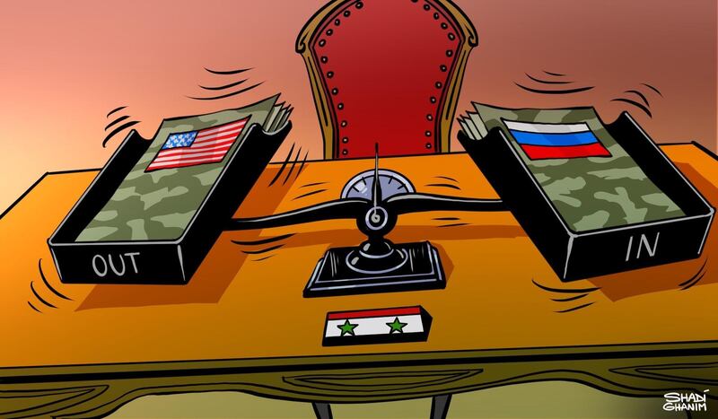 Our cartoonist Shadi Ghanim's take on the increased influence of Russia in Syria post the withdrawal of US forces.