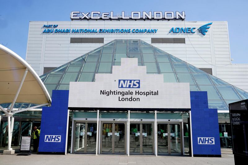 The new NHS Nightingale Hospital, built to fight against the spread of coronavirus, in London. Courtesy: Reuters