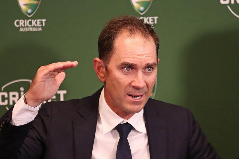 MELBOURNE, AUSTRALIA - MAY 03:  Justin Langer, coach of Australia speaks to the media during a press conference on May 3, 2018 in Melbourne, Australia. Langer has been appointed the Team Head Coach of the Australian men's cricket team, replacing Darren Lehmann who resigned in the wake of the ball tampering scandal.  (Photo by Scott Barbour/Getty Images)
