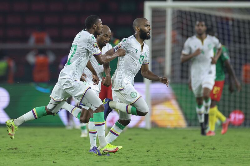 Comoros midfielder Youssouf M'Changama celebrates.  AFP