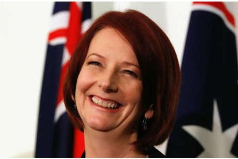 The Australian prime minister Julia Gillard speaks during a press conference following the Labour leadship spill which saw Ms Gillard call a leadership ballot for the role of prime minister.