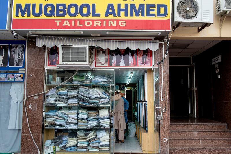 Muqbool Ahmed Tailoring in Satwa, one of the many artisan stores in the area