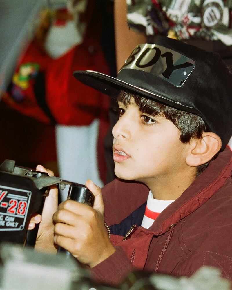 Sheikh Hamdan in a gaming hat.