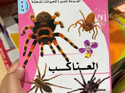A book of spiders from the Horus International Publishing House at the Abu Dhabi International Book Fair. Saeed Saeed / The National