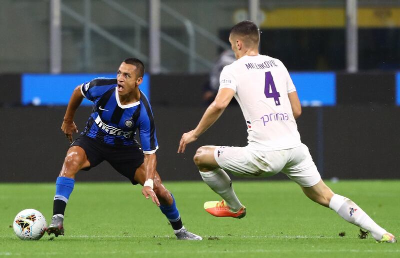 Alexis Sanchez in action against Fiorentina. Getty Images