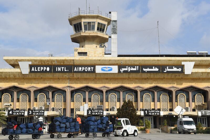 Aleppo International Airport was the target of an Israeli strike, Syrian state media said. AFP