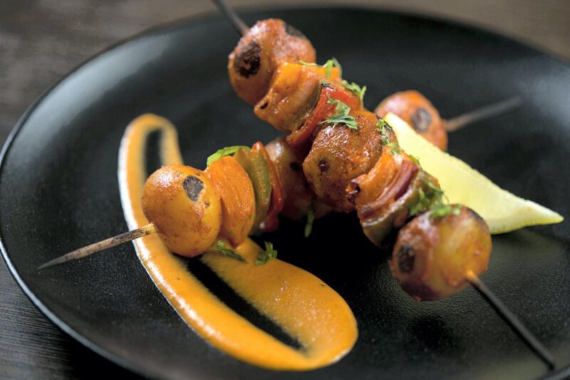 Vegetarian starter: Tandoori aloo shashlik