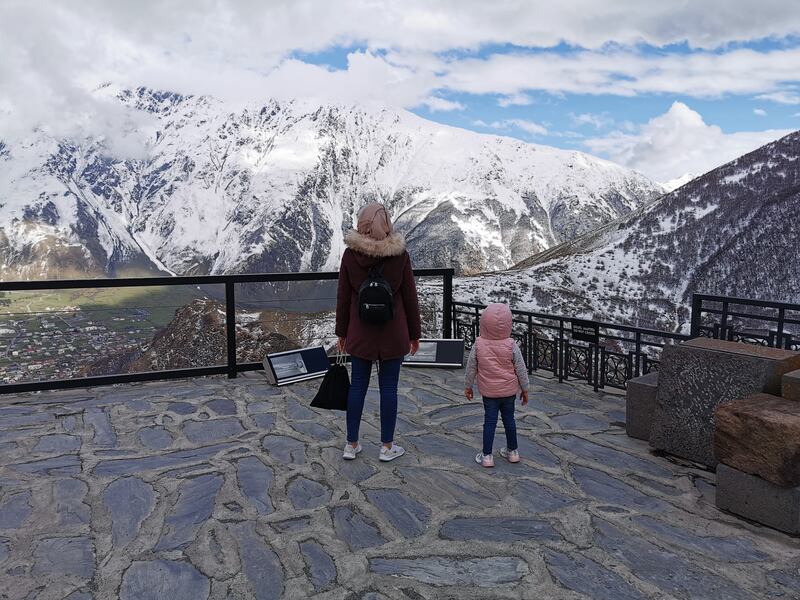 Maira Omer and daughter on holiday in Georgia. Ms Omer said every country that they visited surprised them with beautiful landscapes. Photo: Maira Omer