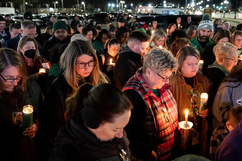 A vigil was held on Monday for Abby Zwerner, the teacher shot by a six-year-old pupil at Richneck Elementary. AP