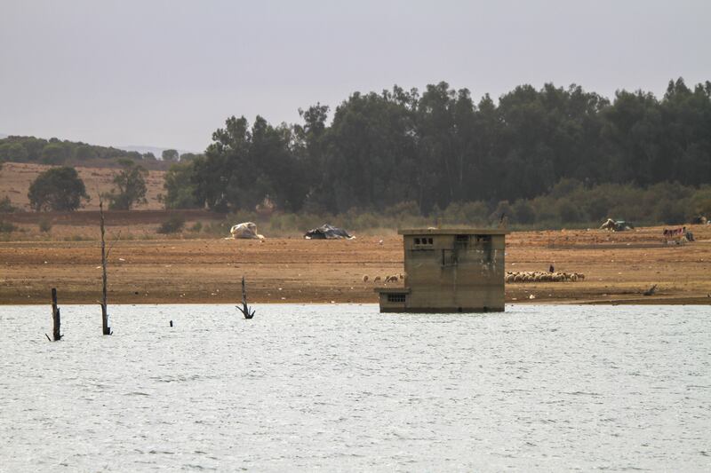 The Sidi Salem dam in Beja as it faces a water shortage and drought  