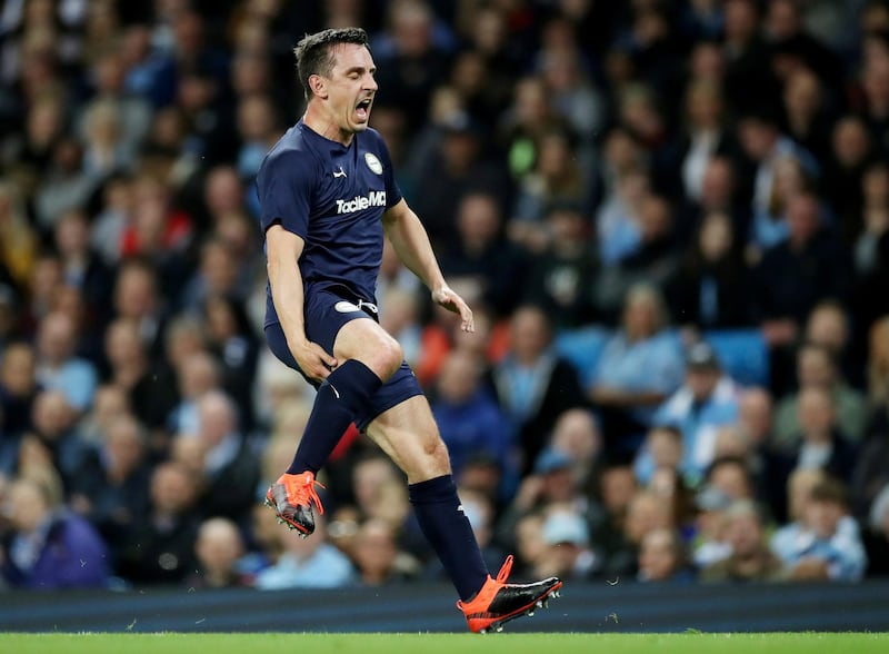 Former Manchester United defender Gary Neville in action for the Premier League All-Stars. Reuters