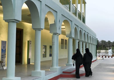 Abu Dhabi, United Arab Emirates - Many residents visit the newly opened cultural destination. The main entrance of Bait Mohammed bin Khalifa site. Khushnum Bhandari for The National