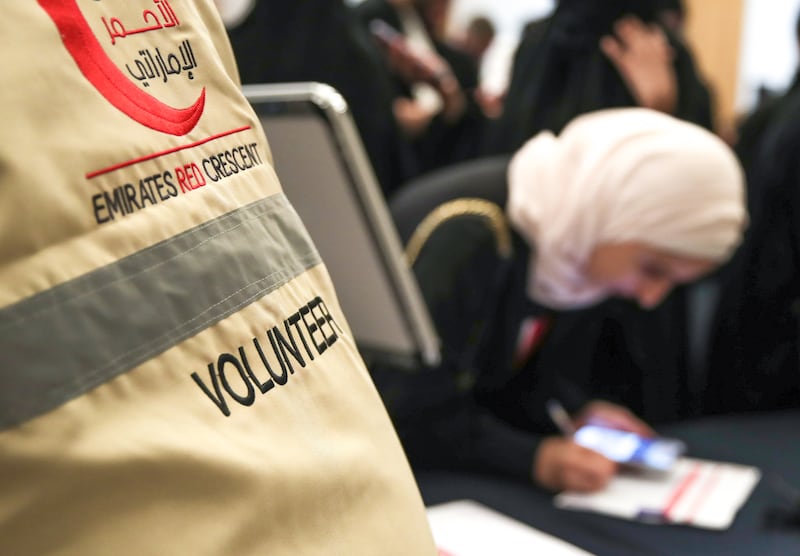 Emirates Red Crescent 'Bridges of Giveness' campaign in support of quake-ravaged Turkey and Syria at the Adnec conference halls in Abu Dhabi