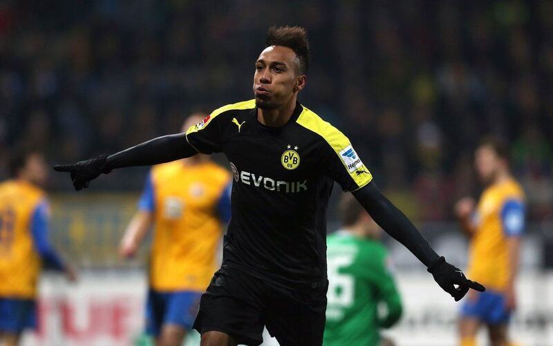 Pierre-Emerick Aubameyang scored twice for Borussia Dortmund on Friday night. Ronny Hartmann / AFP