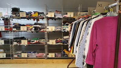Donated clothes in a storeroom belonging to the charity Hanseatic Help in Hamburg, Germany. Tim Stickings/The National